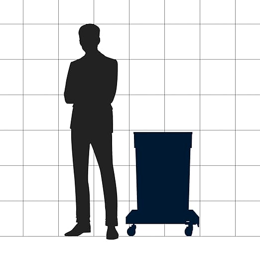 23 Gallon Yellow Slim Jim Trash Can with Drop Shot Lid and Dolly