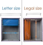 PRANDOM File Organizer Box - Set of 4 Collapsible Decorative Linen Filing Storage Hanging File Folders with Lids Office Cabinet Letter/Legal Size Purple 17.1x14x11.1 inch