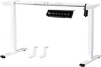 BIZUM Electric Standing Desk Frame, Height Adjustable Sit Stand Desk Base with Memory Preset Button, USB Port for Home Office, White Frame Only