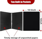 Vienrose 3 Ring Binder 1 Inch Round Rings with Linen Fabric Cover, Fits 8.5 x 11 Inch Paper, Durable Organizer for School, Office, Home, Recipes (2 Pack,Black)