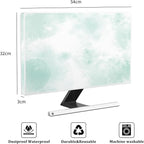 Baocicco Abstract Watercolor Waterproof Computer Monitor Cover 22, 23, 24, 25 Inch Cyan Marble Dip Dyeing Dust Proof Monitor Covers for Computer Screen Anti-Static Dustproof Protective，Mint Green