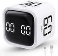Productivity Timer Flip Gravity Sensor Cube Timer Countdown & Countup,Mute & Vibrate & Sound，5/10/30/60min & Custom Timing, Perfect for ADHD,Work,Learning,Kitchen Cooking (1White)
