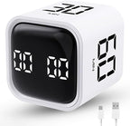 Productivity Timer Flip Gravity Sensor Cube Timer Countdown & Countup,Mute & Vibrate & Sound，5/10/30/60min & Custom Timing, Perfect for ADHD,Work,Learning,Kitchen Cooking (1White)