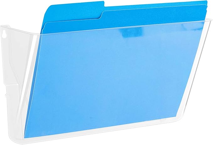 Amazon Basics Expandable Plastic Wall Pockets, File Organizer, Stackable, Letter Size, 1-Pocket, Clear