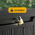 PATIOEASY Outdoor Storage Box 270GAL Waterproof Resin Deck Box,UV-Resistant Lockable Delivery Bin for Garden Tools,Large Patio Outside Cushions,Pool Accessories Supplies,Chest,Furniture,Package,Black