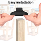 Square Chair Leg Protectors for Hardwood Floors, 24 Pcs Silicone Felt Furniture Leg Cover,.7/8" - 1".Black.