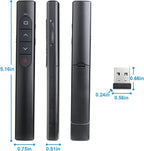Presentation Clicker with Case,Wireless Presenter Remote with Laser Pointer Hyperlink & Volume Remote Control PowerPoint Office Presentation Clicker for Keynote/PPT/Mac/PC/Laptop(Battery Included)