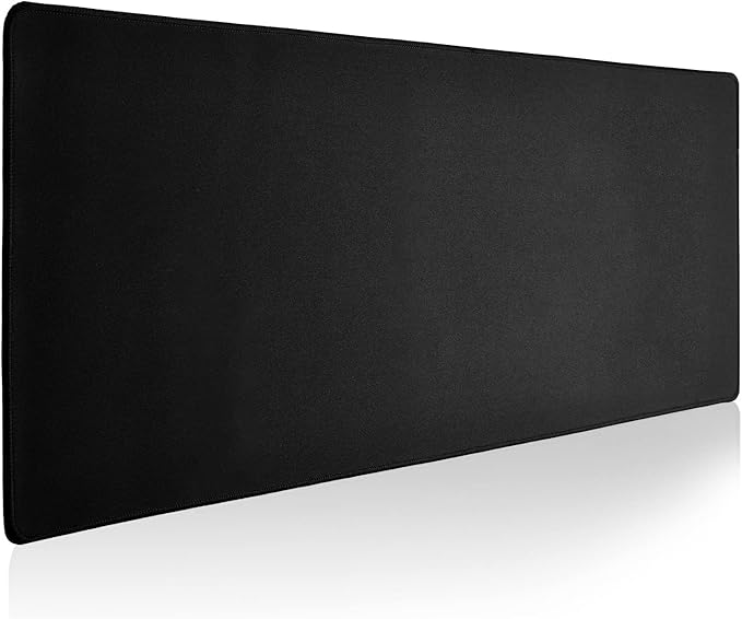 Reniteco Large Gaming Mouse Pad with Durable Stitched Edges, Non-Slip Rubber Base, Black Mousepad Mouse Mat Desk Pad for Home Office Gaming, 35.4''x15.7''x0.12'', Black