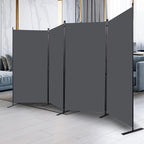 CHOSENM Room Divider, 4 Panel Folding Privacy Screens with Wider Support Feet, 6 Ft Portable Room Partition for Room Separator, 136" W X 71" H,Grey