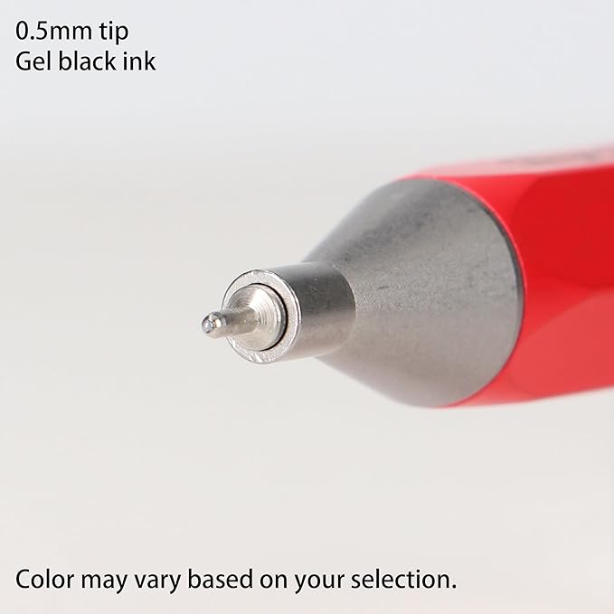 MARK'STYLE days, Gel Ink Metal Ballpoint Pen - 0.5mm Retractable Black Ink, Retro styling Light Weigh Pen, Made in Japan- Perfect for School, Office, and Journaling (Green)