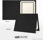 LUXPaper 9.5" x 12" Certificate Holders | Black Linen | 100lb. Cover | 50 Qty