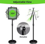 INNOVSIGN Adjustable Pedestal Sign Holder Stand 8.5''x11'', Floor Standing Poster Sign Stand, Aluminum Frame for Vertical/Horizontal View Sign Stand,Outdoor/Indoor Standing Sign Holders(Black, Round)