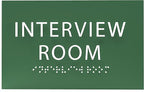 ADA CENTRAL SIGNS - 6" X4" Interview Room Sign - ADA Compliant Tactile Graphics Grade 2 Braille Text Acrylic Wall Sign | Privacy, Meeting, Room Name Sign for Schools, Hospitals, Offices, & Apartments