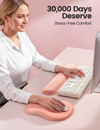 Meatanty Keyboard and Mouse Pad Wrist Rest Set, Ergonomic Wrist Pad Support, Computer Hand Palm Rest Combo, Memory Foam Typing Desk Accessories Carpal Tunnel Cushion, Laptop Office Home School-Blue