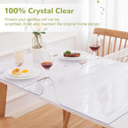 Eisdroma 28 x 48 Inch Clear Table Cover Protector, Clear Table Protector for Dining Room Table, 1.5mm Plastic Table Cover, Waterproof Table Pad for Kitchen, Office