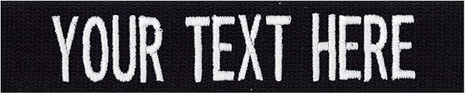 Custom Uniform Name Tapes Solid Colors. Black Webbing, 3.5 Inch Sew on