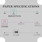 Print It - Vellum Bristol Colored Cardstock Cover Paper, 67 Lb, 8.5" X 11”, Heavyweight Colored Cardstock for Crafts, School, Invitations, And Office Use - Decoration Drawing 250/Case-Britewhite