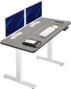 VIVO Electric 43 x 24 in Standing Desk, Memory Height Adjustment, 1B Series, Holds 220 lbs, One-Piece Dark Gray Top, White Frame, DESK-KIT-1W4G