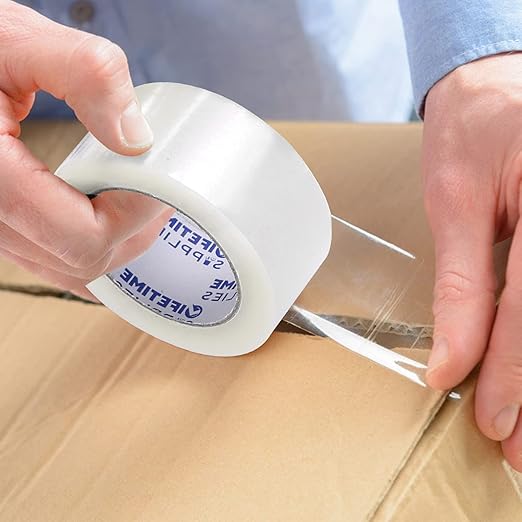 6 Rolls [Upgraded] Clear Premium Packing Tape, 65 Yards, 2.2 mil, Heavy Duty Packaging Tape for Shipping, Moving, Sealing - Stronger & Thicker