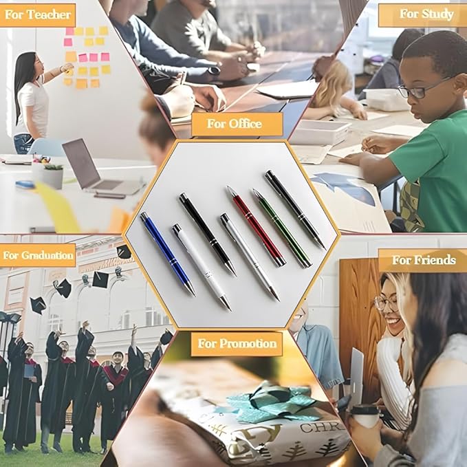 Yucold Customized ballpoint pens in bulk, personalized ballpoint pens with free engraving, for use in companies, enterprises, graduation anniversaries (Multicolor,260)