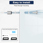 Magnetic Glass Whiteboard, 8' x 4' Glass Dry Erase Board for Wall, 96" x 48" Large Frameless White Board with 1 Marker Tray and 10 Magnets for Office, Home, Classroom - Normal White