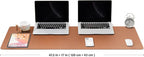 Large Desk Mat - 47.2"x 17" Non-Slip PU Desk Pad for Office and Home - Ideal for Large Mouse Pad and Desk Mats on Top of Desks(Brown)