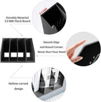 SAYEEC 1Pcs Collapsible Plastic Magazine File Holder Vertical Binder Storage Organizer for Desk Sturdy Upright Desktop Magazine Organizer Folder Rack for Office School Home (3 Compartments, Black)