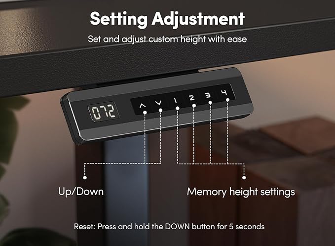 FEZIBO 40 x 24 Inch Height Adjustable Electric Standing Desk with Double Drawer, Computer Desk, Home Office Stand Up Table with 4 Height-Adjustable Feets & 2 Hooks, Black