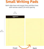 Amazon Basics 50 sheet Narrow Ruled Lined Writing Note Pad, 5 inch x 8 inch, 12 Pack, Canary