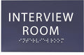 ADA CENTRAL SIGNS - 6" X4" Interview Room Sign - ADA Compliant Tactile Graphics Grade 2 Braille Text Acrylic Wall Sign | Privacy, Meeting, Room Name Sign for Schools, Hospitals, Offices, & Apartments