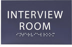 ADA CENTRAL SIGNS - 6" X4" Interview Room Sign - ADA Compliant Tactile Graphics Grade 2 Braille Text Acrylic Wall Sign | Privacy, Meeting, Room Name Sign for Schools, Hospitals, Offices, & Apartments