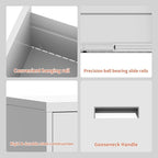OPTYMIRA 3 Drawer Metal File Cabinet with Lock,White Steel Filing Cabinets Heavy Duty Locking Vertical File Cabinet Home Office Storage Cabinet for Legal/Letter Size File,Assembly Required