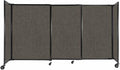 Versare Straightwall Sliding Portable Wall Partition | Freestanding Office Dividers | Locking Wheels | Temporary Room Separator | 7'2" Wide x 4' Tall Mocha Fabric Panels