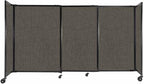 Versare Straightwall Sliding Portable Wall Partition | Freestanding Office Dividers | Locking Wheels | Temporary Room Separator | 7'2" Wide x 4' Tall Mocha Fabric Panels