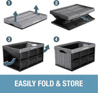 CleverMade Collapsible Storage Bins - Obsidian 3 Pack 32L - Stackable Containers Heavy Duty Capacity Folding Crates - Space-Saving for Home