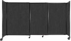 Versare Straightwall Sliding Portable Wall Partition | Freestanding Office Dividers | Locking Wheels | Temporary Room Separator | 7'2'' Wide x 4' Tall Black Fabric Panels