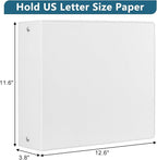 CIXILDTS 3-Inch 3 Ring Binder, Standard 3" Round Ring Binder Fit Letter Size Paper, Presentation View Binders, White, 2-Pack