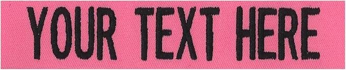 Custom Uniform Name Tapes Solid Colors. Made in The U.S.A. Ships Under 24 Hours. Pink Fabric, 5 Inch Hook Fastener (Uniform Ready Fastener)