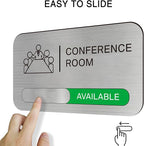 ANIWEY Acrylic Office Meeting Room Door Sign, 8.8 x 5.1 inches, Silver, Minimalist Style