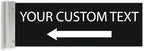 ALPHA DOG SIGNS Custom Projecting Hallway Sign, 4"x12" Double-Sided Business Plaque Left Arrow, Personalized Indoor Outdoor Wayfinding, Easy Install, Durable, Made in USA (Black)