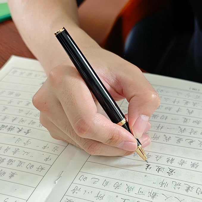 Luxury Ballpoint Pen, 24k Gold Trim, Best Rollerball Pen Gift Set for Men and Women, Perfect for Signature Executive Office, Beautiful Pen Gift Box, Writing and Drawing (White)