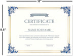 Empire Blue & Gold Award Certificate Collection - Includes 25 Certificate Papers (White/Blue), 25 Heavy Linen Folders (Blue/Gold), 36 Gold Foil Seals, Laser & Inkjet Printer Compatible