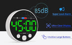Large LED Digital Timer, Magnetic Countdown Loud Timer for Kitchen Cooking, Classroom Whiteboard, Kids, Toddler, Game, Productivity, Focus, Work, Task, Office, Meeting – Small, Simple, Visual, Green