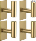 VAEHOLD Wall Towel Hooks, Heavy Duty Sticky Holder Waterproof Towel Hooks for Hanging Coat, Clothes, Closet Hook Wall Mount for Kitchen (Gold, 4 Pack)