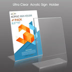 SVOPY 3 Pack Acrylic Sign Stand Holders, 8.5 x 11 Clear Plastic Table Paper Display Stand, Suit for Displaying Posters, Picture, Flyers, Menu