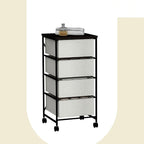 CASUNER Small Cabinet with Drawers Rolling 4 Drawer Mobile File Cabinet for Home Office Storage and Organization, Fabric Vertical Under Desk Storage for A4/Letter Files(