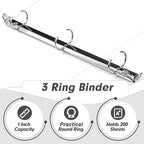 3 Ring Binder 1 Inch, PANDRI 12 Pack 1-Inch Binder Fits Letter Size 8.5'' x 11'' Paper, Versatile Binders for Office Home School, 2 Pockets, White