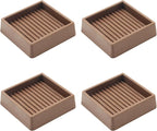 VOCOMO 2X2 Rubber Caster Cups, Non Slip Furniture Pads, Anti-Slip Furniture Gripper, Anti Skid Furnitures Feet, Anti Slide Floor Protector for Bed Couch Table Chair Stoppers - 4 Pack, Brown