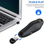 Rechargeable Presentation Clicker Wireless Presenter Remote USB Control Powerpoint PPT Clicker, Red Laser Pointer RF 2.4GHz Presenter Remote Slide Advancer for Computer/Laptop/Mac/Keynote