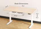 Claiks Standing Desk with Drawers, 55x24 Inch Electric Stand Up Adjustable Height Desk Computer Workstation, Natural